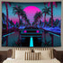Ine Ive Car Tapestry 1980s Science Fiction Super Sports Car Tapestries 80x60inch for Home Decoration Art for Bedroom Living Room...