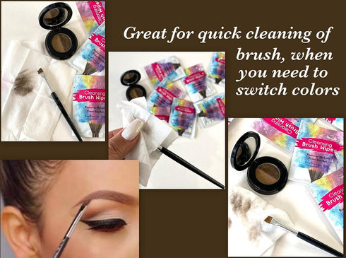 24 Individually Wrapped Makeup Brush Cleansing Cloths - Quick & Convenient Brush Cleaner Wipe- For Make up Artists Cosmetology Students Make up Tu...