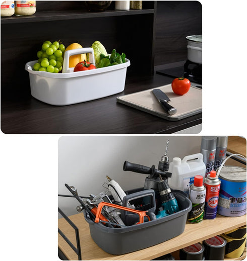JiatuA Large Cleaning Supplies Organizer with Handle Portable Shower Caddy Basket Plastic Bucket Tool Storage for Bathroom, Bedroom, Kitchen, Coll...