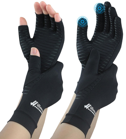 2 Pairs Pack Copper Arthritis Gloves, Compression Gloves for Women Men Relieve Pain from Rheumatoid Arthritis, Carpal Tunnel, Swelling, Everyday H...