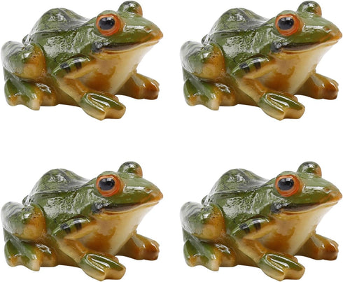 Miniature Frog Figurine, Fish Tank Decoration for Miniature Fairy Garden and Terrarium Statue(4 pcs)...