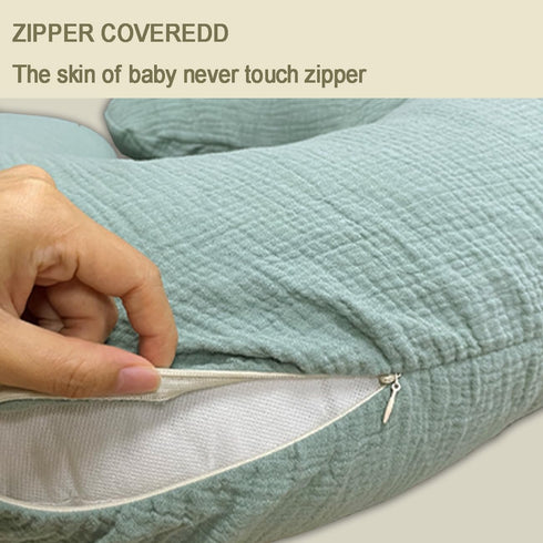 Nursing Pillow Cover,Muslin Cotton,Removable Cover For Breastfeeding pillows,2-Pack Pillow Covers,Ultra-soft Baby Nursing Pillow, Fits Newborn Fee...