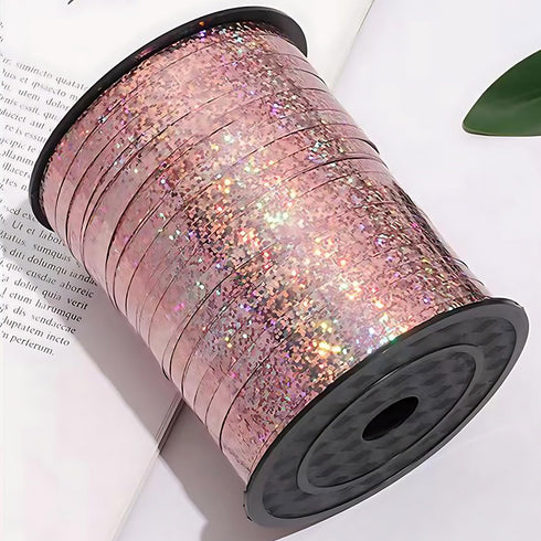 500 Yards Rose Gold Shiny Metallic Curling Ribbon,Balloon String Roll for Gift Wrapping(457m x 5mm)...