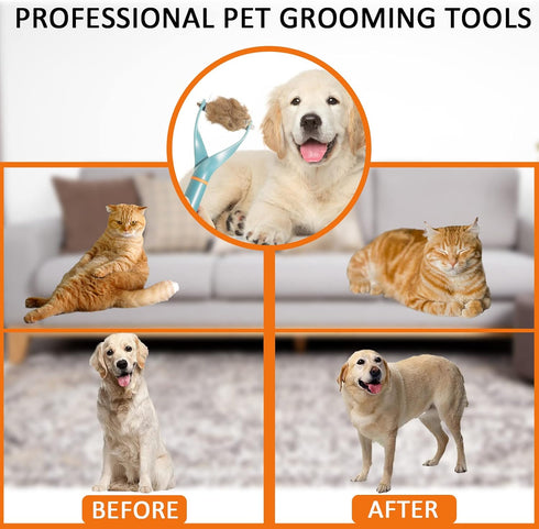 Pet Dog Cat Brush for Shedding and Dematting - Grooming Brush Double Sided Undercoat Rake Comb for Long Short Hair Dogs and Cats -Green...