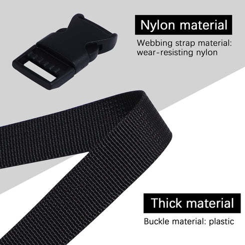 RETON 0.79 Inch Wide 10 Yards Black Nylon Webbing Strap + 20 PCS Adjustable Buckles Plastic Side Release Buckles...