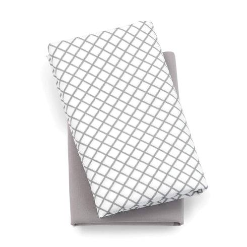 Chicco Lullaby Playard Sheets - Grey Diamond 2-Pack | Grey/White...