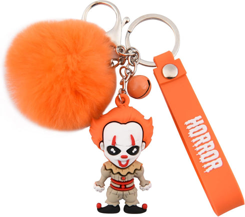CEMMY XU Women Men Halloween Keychain Horror Movie Keychains Small Bell for Party Favor...