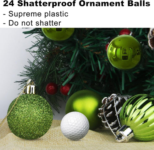 Lime Green 2.5" Christmas Balls Christmas Tree Decoration Ornaments Shatterproof Hanging Balls for Birthday Halloween Holiday Wedding Decorations ...