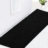 Upgrade Luxury Black Bathroom Rug Mat 17"x47.5", Ultra Soft Thick Absorbent Bath Mats, Non Slip Chenille Toilet Mat for Bathroom, Bedroom, Kitchen...