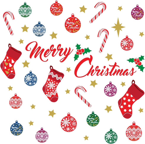 Christmas Decorations Clearance for Home, Indoor, Wall Stickers " Merry Christmas Decor" Wall Murals Decals Living Room Children Nursery Restauran...