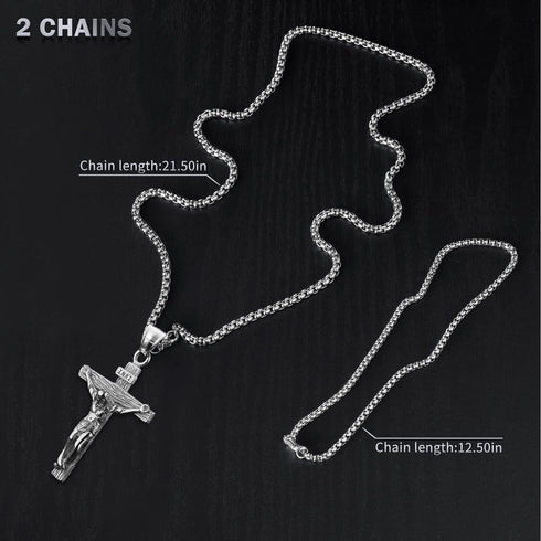 Cross Pendant for Car Rearview Mirror Charm Hanging Accessories Ornament Jesus Cross Necklace Jewelry Women Men Auto Interior Car Decor Crucifix C...