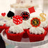 Boao 48 Pieces Poker Theme Party Decorations Poker Heart Cupcake Toppers Las Vegas Cake Decorations Playing Card Toothpicks Fruit Food Picks Birth...