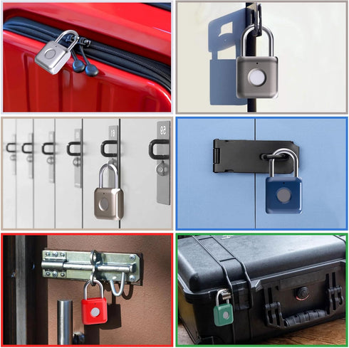 Pothunder Fingerprint Smart Padlock Lock, Biometric Metal Keyless Thumbprint Lock, Waterproof, USB Rechargeable, for Gym Locker, School Locker, Lu...