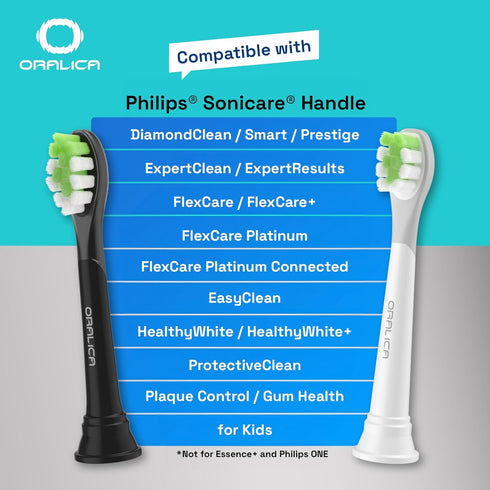 Compatible for Philips Sonicare W DiamondClean Replacement Toothbrush Heads HX6062 HX6063 HX6064, Whitening, Plaque Stain Removal with Medium Bris...