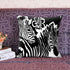 oFloral Decorative Zebra Stripe Pillow Case Cotton Square Cushion Cover for Home Sofa Couch Car Living Room 18 x 18 Inch Black White...