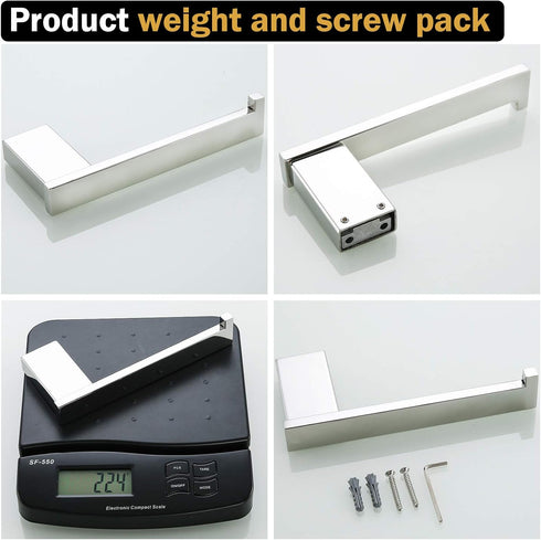 RANDOM Toilet Paper Holder Polished Chrome Square Bathroom Hardware Accessories SUS 304 Stainless Steel Tissue Paper Roll Holder Nordic Minimalism...