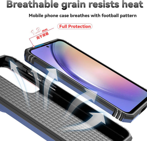 SunRemex for Samsung Galaxy S23 FE Case with HD Screen Protector,Samsung S23 FE Phone Case Built in Rotatable Metal Ring Holder Kickstand for Sams...