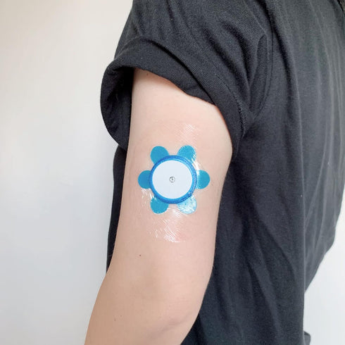 Adhesive Patches for Libre 2, 40 Pack Waterproof Clear Patches and 1 plastsic Shield,Hold Your Sensor Tight up to 10days (Blue)...