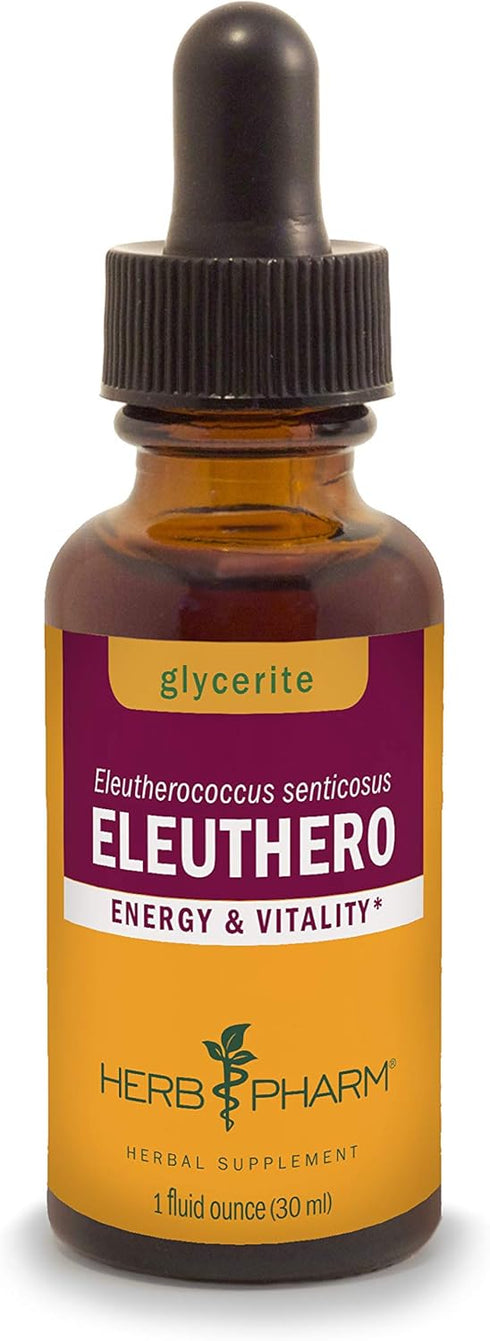Herb Pharm Eleuthero Root Liquid Glycerite for Energy and Stamina, Alcohol-Free Glycerite, 1 Fl Oz...