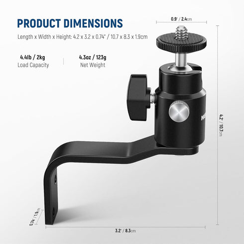NEEWER 2 Pack E Type Wall Ceiling Mount, Ring Light Wall Mount Bracket with Detachable Ball Head, 5/8" Stud, 1/4" Screw for Flash Strobe Camera Mo...