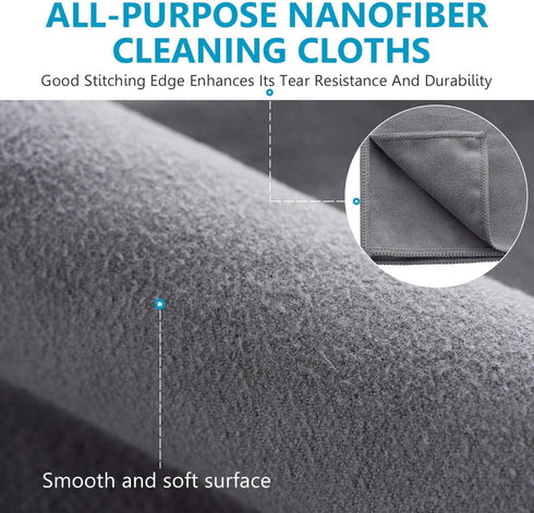 Screens Cleaning Microfiber Suede Cloth, 8Pack Streak Free Lint Free Large Rag for Car Screen, TV, Computer, Camera Lenses, Phones, Electronics De...