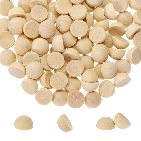 Shapenty Half Round Unfinished Wooden Balls Smooth Split Wood Ball Beads for Christmas Ornaments Painting Woodworking Crafting Projects DIY Wreath...