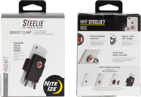Nite Ize Steelie Squeeze Clamp - Magnetic Cell Phone Holder for Dashboards, Vents & Windshields - Versatile & Adjustable Phone Mount - Compatible ...