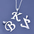 4 Pack Stainless Steel Initial Jewelry Sets for Women Silver Rings Bracelet Earrings Pendant Necklace Uppercase Choker Chain Ear Studs Jewelry Gif...