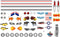 Pinewood Car Sticker Set - Made in USA - Peel & Stick - Stripes, Numbers, Flags, Lights, and More....
