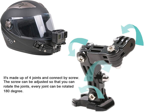 34in1 Motorcycle Helmet Chin Mount Kits for GoPro Hero 10 9 8 7 Black Silver White 6 5 4 Osmo and Other Action Camera with Helmet Adhesive Sticky ...