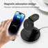 Wireless Charger, 4 in 1 15W Fast Charging Station Magnetic Adsorption,Colorful Light, Qi Foldable Rotatable charger Stand for iPhone 15/14/13/12 ...