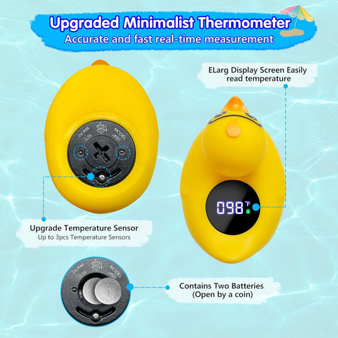 Baby Thermometer, Baby Bath Thermometer Upgrade LED Digital Bathtub Water Temperature Auto ON/Off Bathroom Safety Thermometer Yellow Duck Floating...