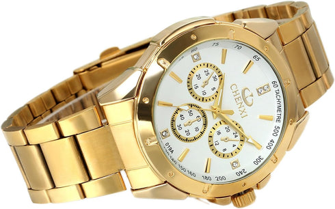 Avaner Men's Gold Watch Analog Quartz Rhinestone Wrist Watch with Stainless Steel Band for Halloween Costume...