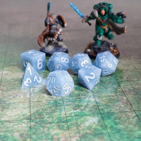 FanRoll by Metallic Dice Games 16mm Sharp Edge Silicone Rubber Poly DND Dice Set: Glacial Debris, Role Playing Game Dice for Dungeons and Dragons...