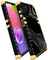 Case Compatible with Samsung Galaxy A03S 4G,Black Gold Marble A03S 4G Case for Girls Womens,Luxury Square Soft TPU Shockproof Protective Hard PC B...