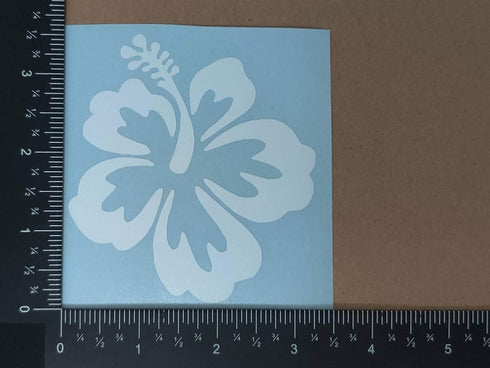 Hibiscus Decal 4 Pack, Hawaiian Hibiscus Flower Decals (Hibiscus White, Small ~3.5")...