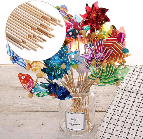 HOPELF 25PCS Wooden Dowel Rods - 1/4 x 12 Inch Bamboo Sticks - for Crafts, Cake Dowels and DIY Projects...