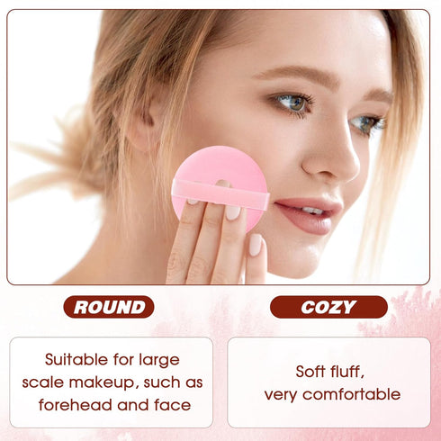 6 Pcs Powder Puffs for Face Powder, Round Makeup Puff Setting Powder Puff Ultra Soft Velour Powder Puff Make Up Sponges for Face Makeup Tools for ...