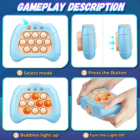 Quick Push Game for Kids 8-12,Pop Sensory Fidget Toys for Kids 6-12,Birthday Gifts for Boys and Girls (Light Blue)...