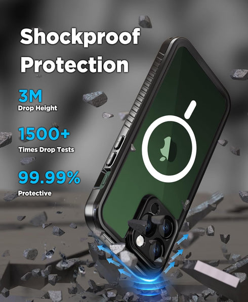 Beeasy for iPhone 13 Pro Waterproof Case (6.1") Compatible with MagSafe - 360 Degree Outdoor Protective Case Magnetic Phone Case, Armored Case Sho...