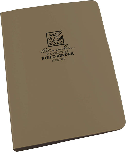 Rite in the Rain All-Weather 1/2" Ring Binder, 5 5/8" x 7 7/8", Tan Binder (No. 9200T)...