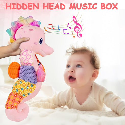 Baby Girl Toys 0-6 Months,Infant Musical Stuffed Animals Soft Toy with Bright Colors,Crinkle Sound Paper, Multi-Textures & Rattles,Baby Newborn To...