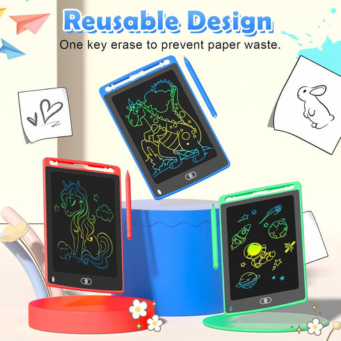 3 Pack LCD Writing Tablet for Kids, 8.5 Inch Colorful Doodle Board Drawing Tablet, Educational Learning Toys Birthday Gifts for Kids Age 3 4 5 6 7...