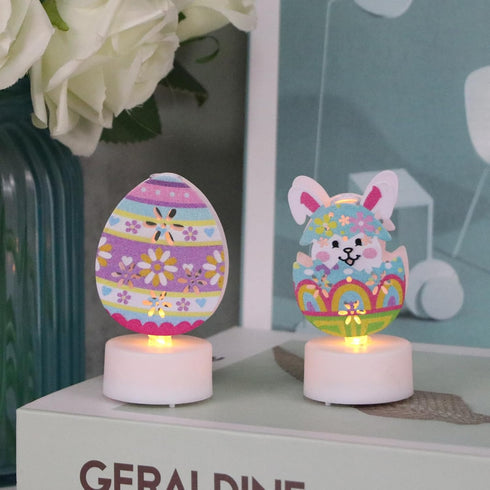 DRomance Easter Flameless Votive Candles with Timer Battery Operated LED Flickering Tea Lights Candles Long Lasting 300 Hours 3 Colorful Bunny and...