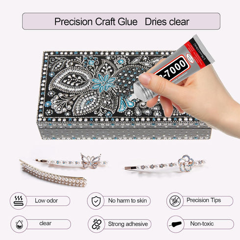 4 PCS 110ml B7000 Glue Clear with Precision Tip, Clear Glue Rhinestones Glue for Craft, Multipurpose Waterproof Stong Bond Jewelry Glue for Phone ...
