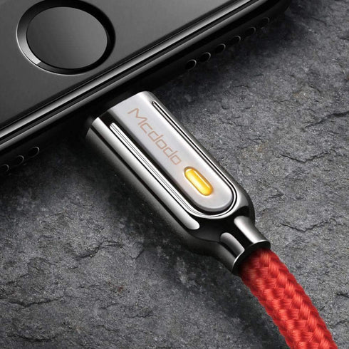 mcdodo Power Off/On Smart LED Auto Disconnect and Auto Recharge Nylon Braided Sync Charge USB Data 4FT/1.2M Cable Compatible with Phone 14/13/12/1...