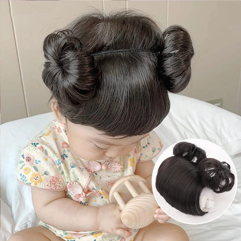 1 Pack Baby Wig Braid Hairband wig for kids baby headband baby hair Children Fake Bangs Head Buckle COS Hair Accessories Baby (Black)...