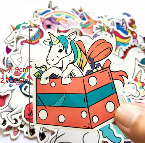Unicorn Stickers 50pcs, Cute Girls Stickers Pack for Laptop Water Bottle Hydroflask Book Gifts Bag, Vinyl Waterproof Decals Rainbow Unicorn Decora...