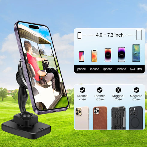 Gym Phone Holder Mount, Gym Buddy Magnetic Phone Holder, Magntic Phone Mount for EZGO/Club Car/Yamaha, Strong Vacuum Cell Phone Holder for iPhone/...