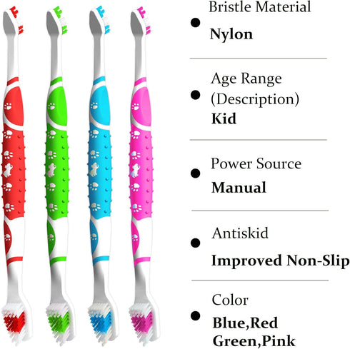 Dog Toothbrush pet Toothbrush Finger Toothbrush Small to Large Dogs,Cats with Soft Bristles Non Slip Dual Head Dog Toothbrush (8 Colors)...